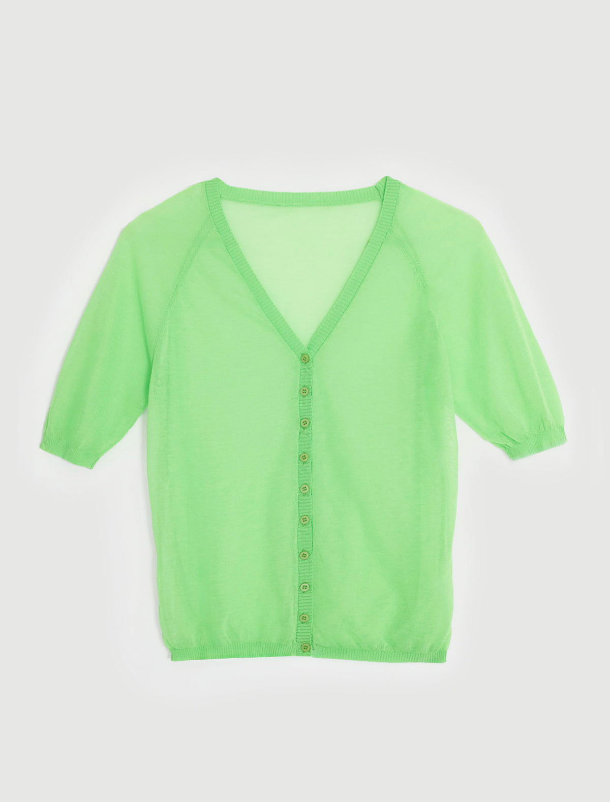 Nice short sleeve knit cardigan green