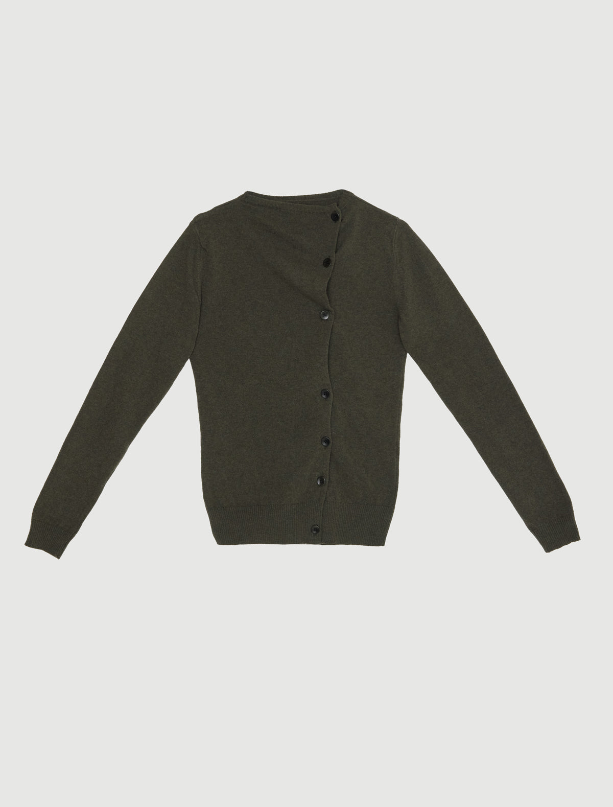 Donalti cardigan irregular button fastening khaki