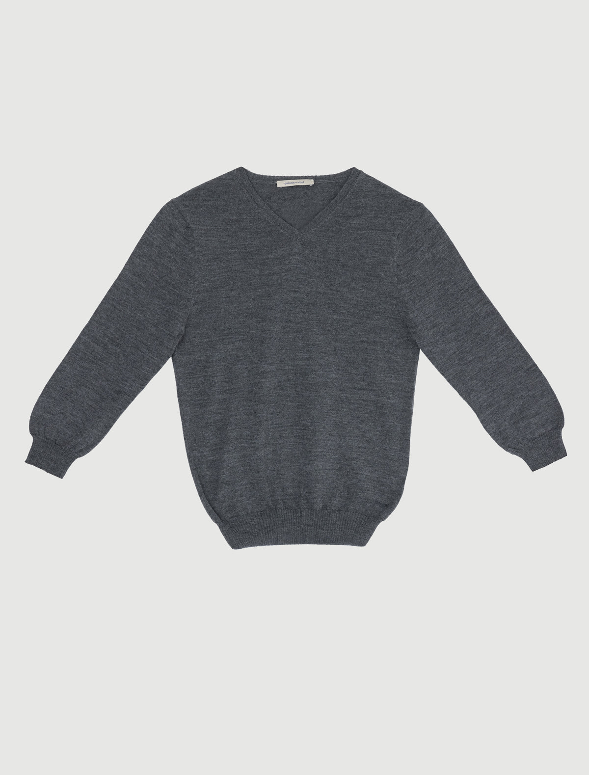 Tilsa v neck knitted sweater sleeves below elbow p w embroidery grey