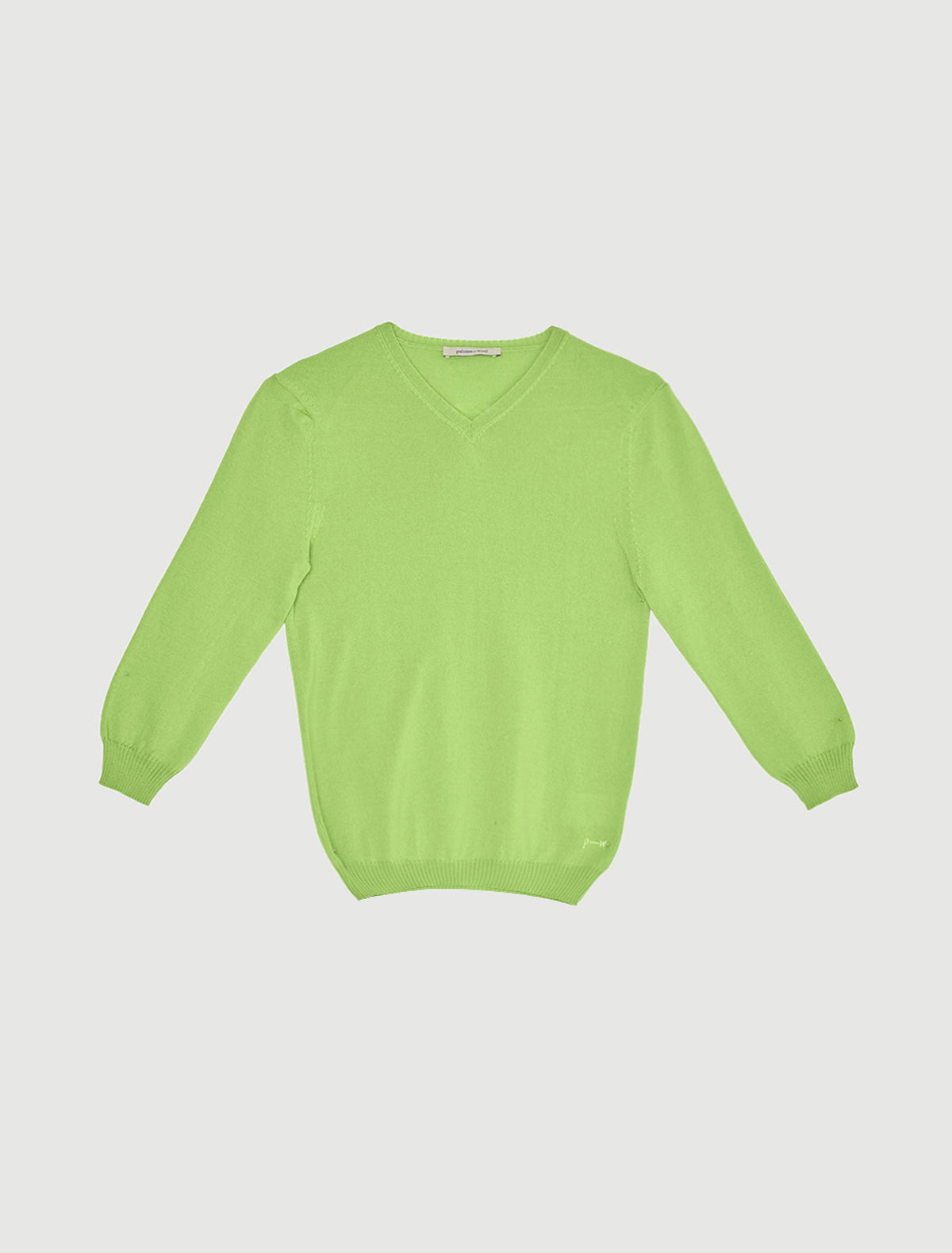 Tilsa v neck knitted sweater sleeves below elbow p w embroidery green