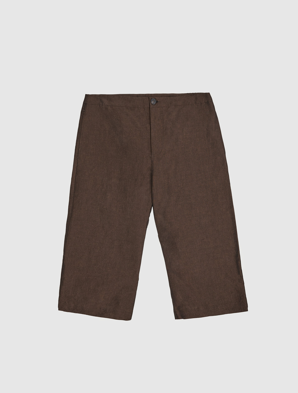 Jinny ii straight leg linen capri trousers brown