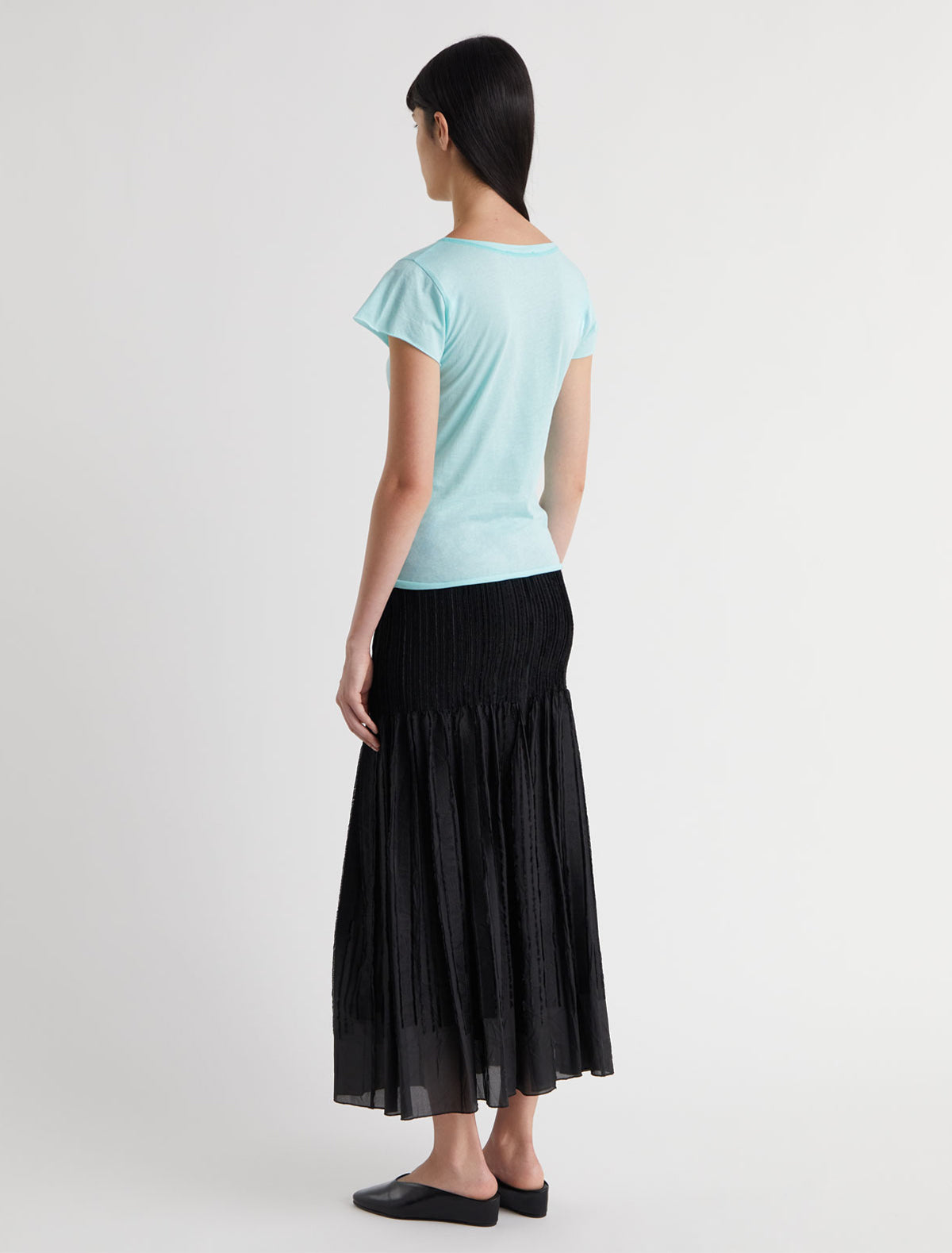 Katia short sleeved top embroidery hem