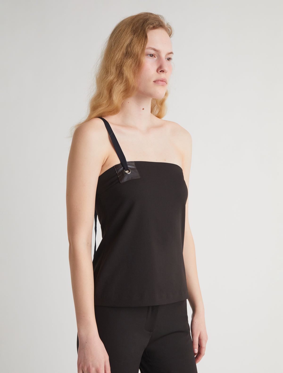 Lali bandeau top leather detail eyelet