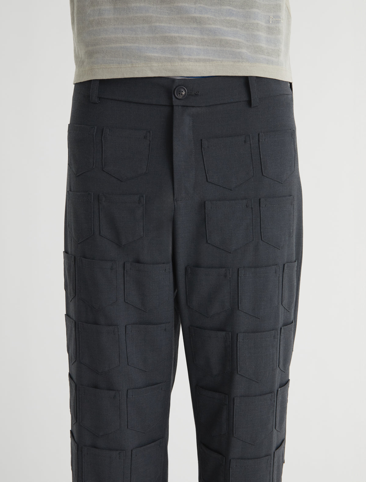 Lane extra pockets men suit pants mini pockets covering entire body