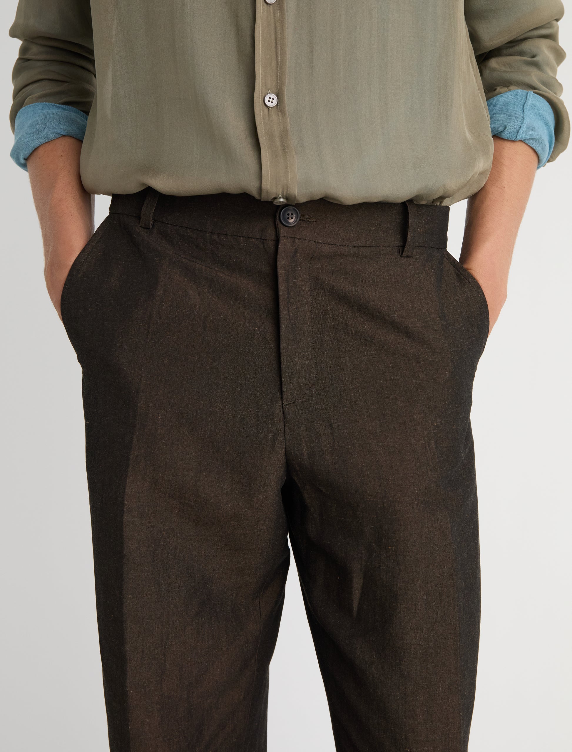 Lane straight men suit pants brown