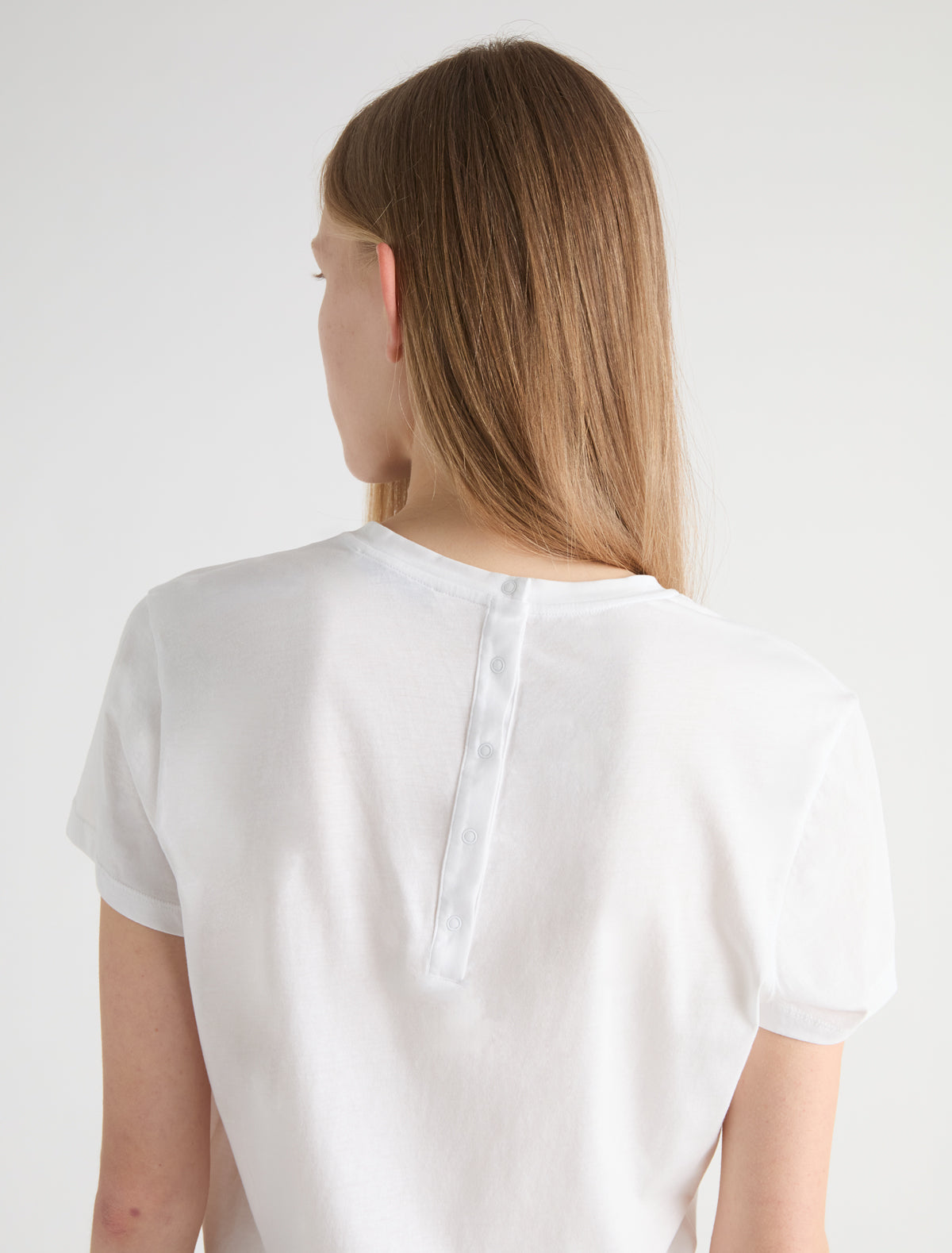 Larry short sleeve round neck playsuit white