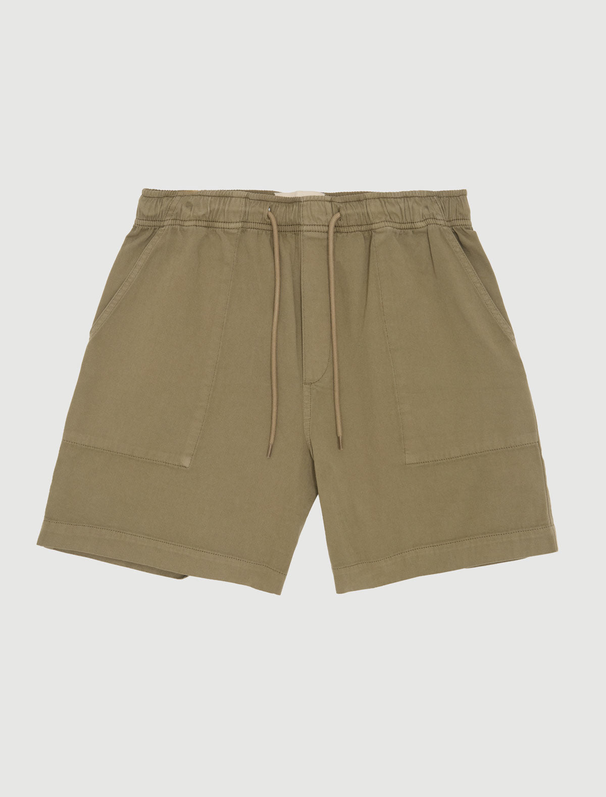 Mau shorts elasticated waistband adjustable drawstring khaki