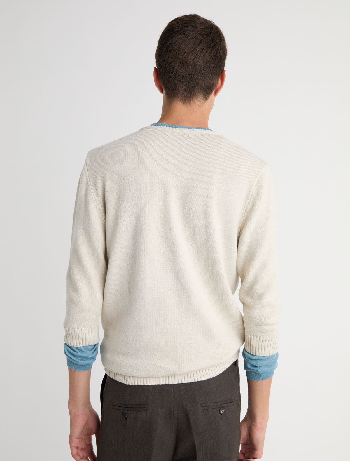 Mel v neck sweater elbow length sleeves offwhite