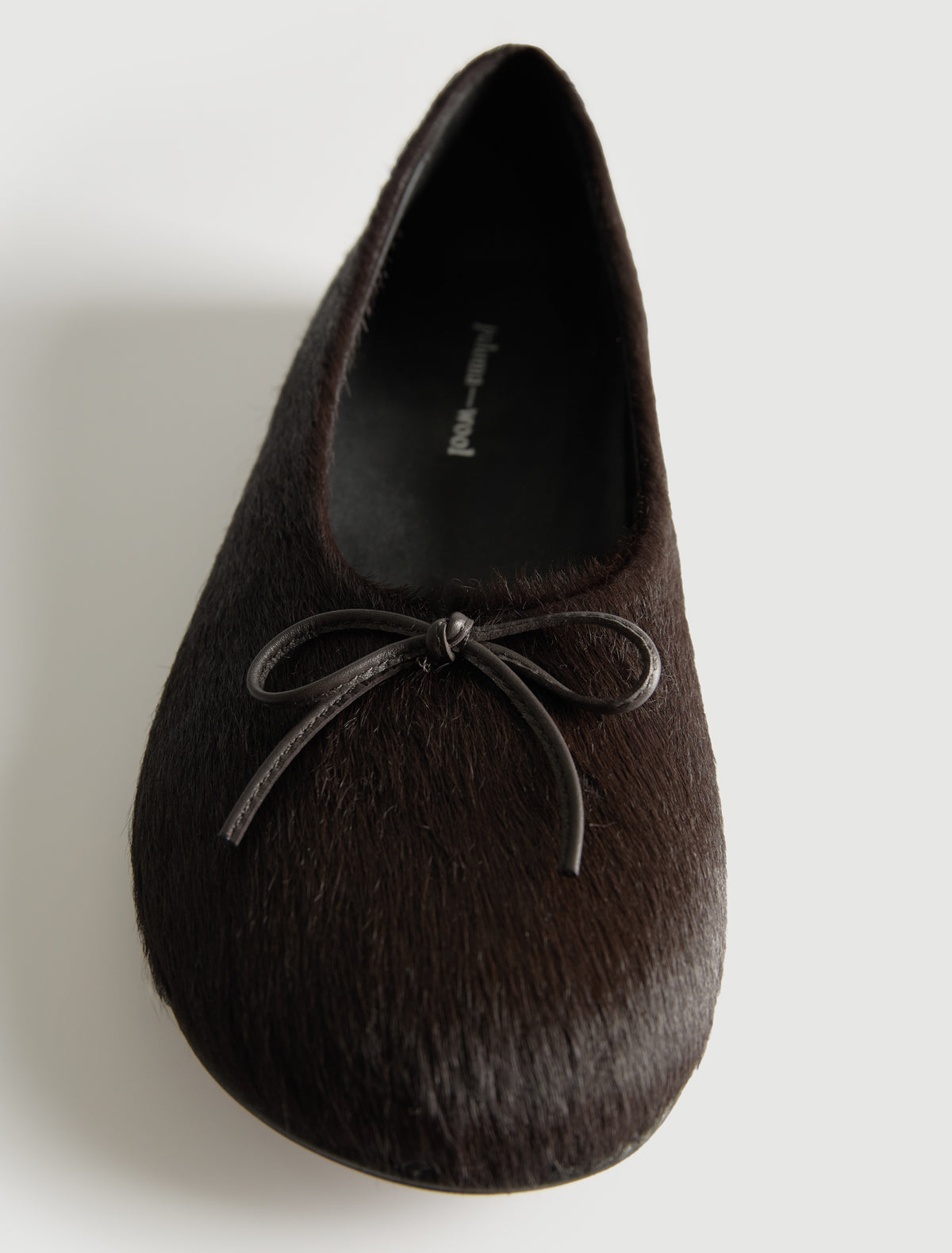 Napoli ballerine ii flat barefoot style last hair on leather brown