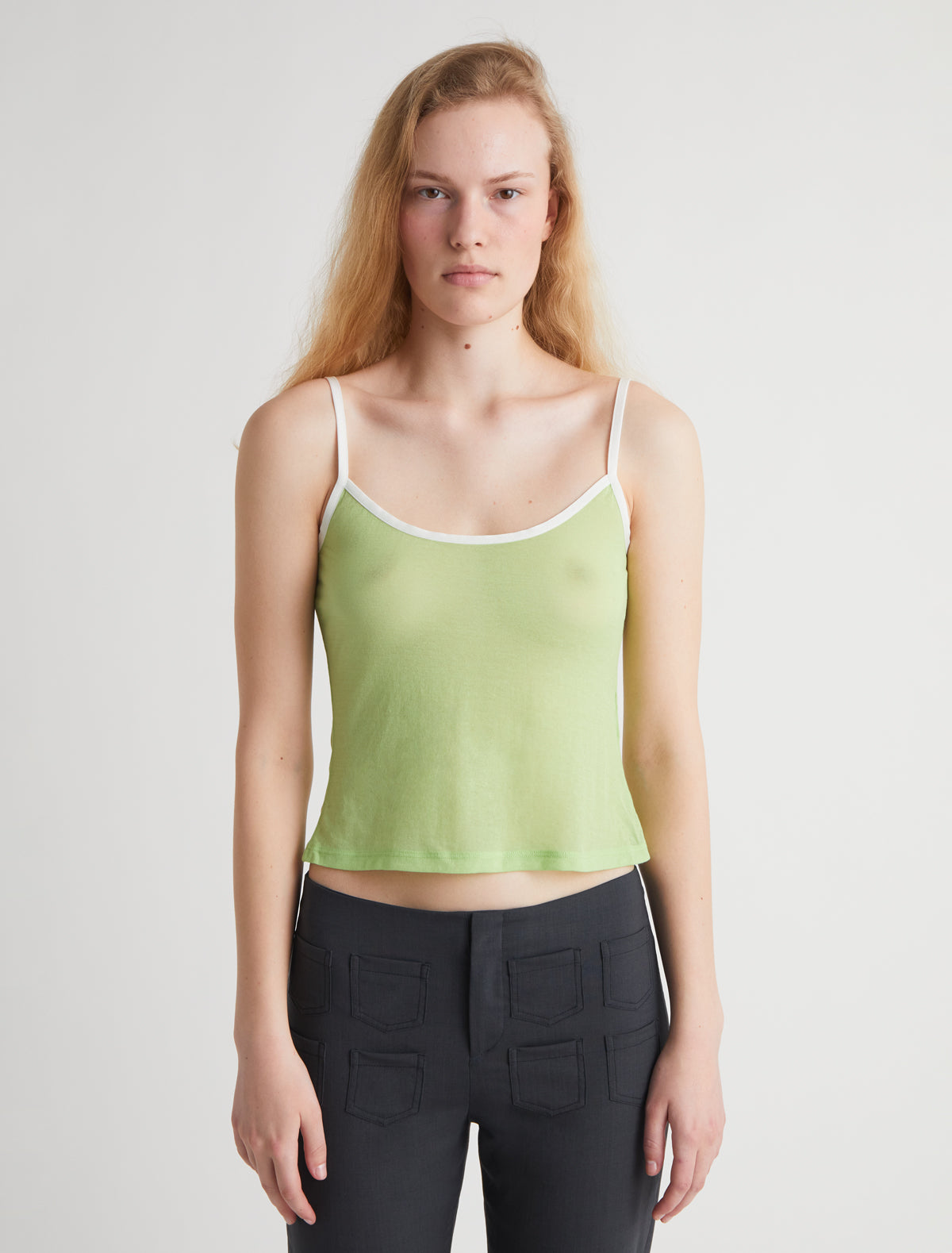 Nasem strappy top lingerie details green