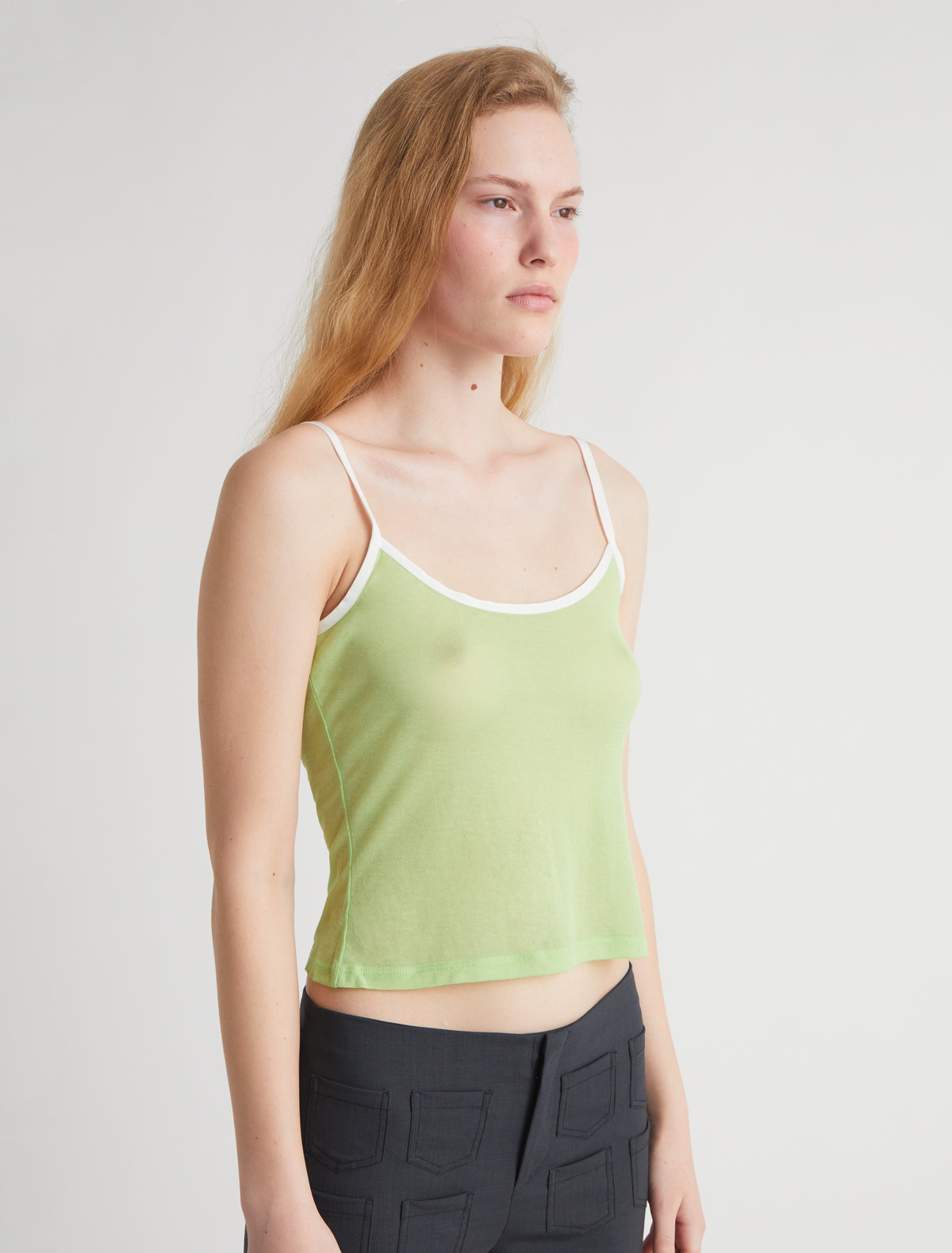 Nasem strappy top lingerie details green