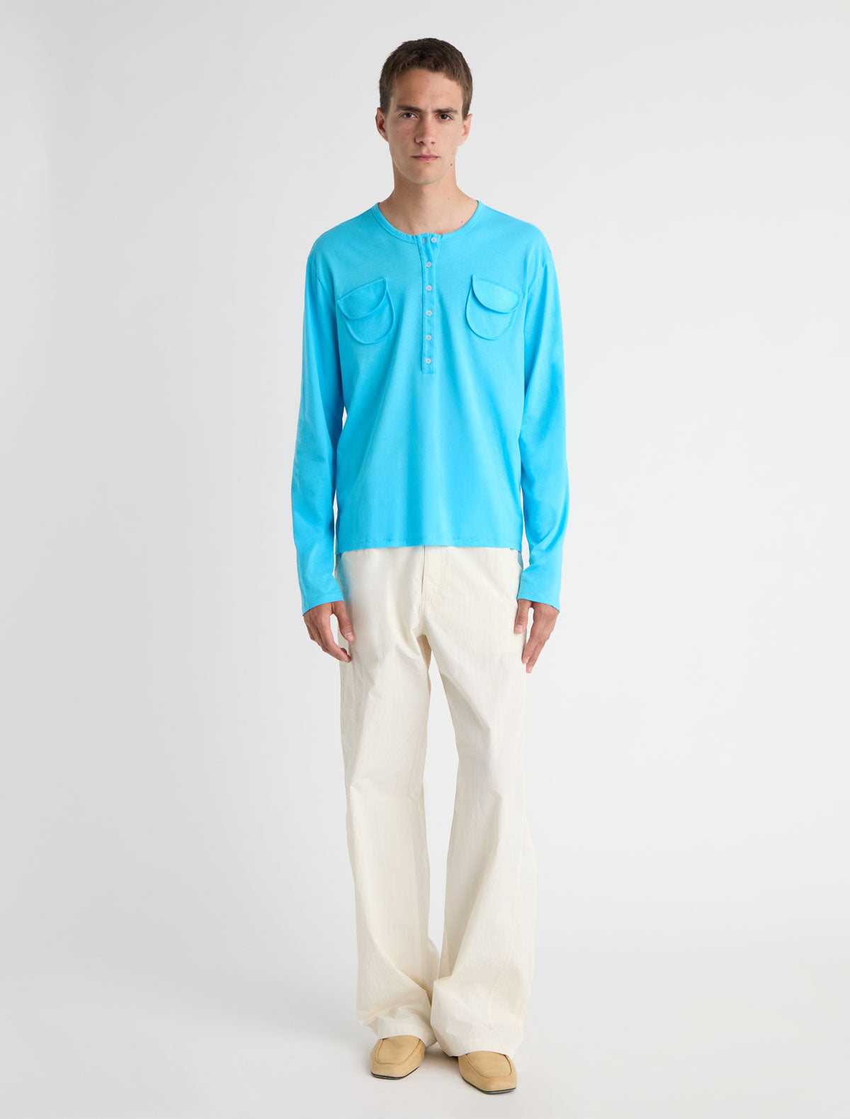 Reyn b nylon trousers jean style detailing