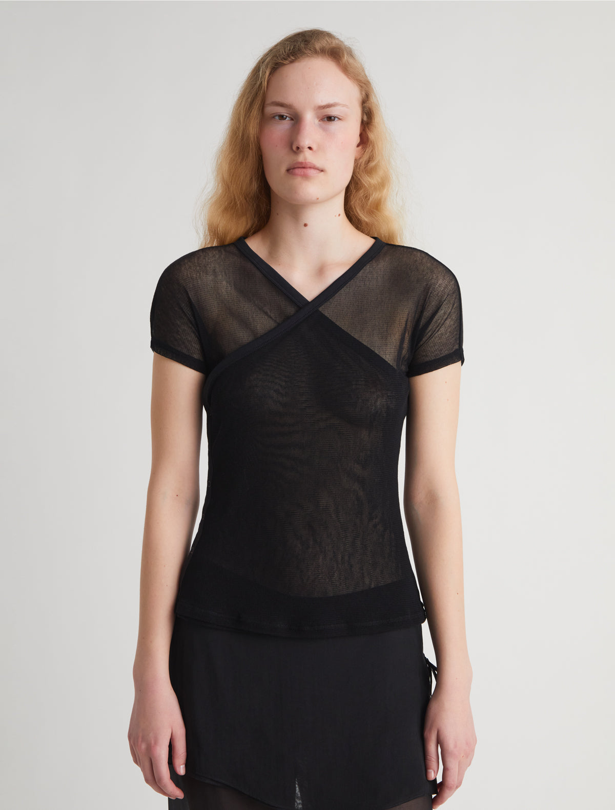Olimpia crossed ranglan tulle top side snap closures black 2