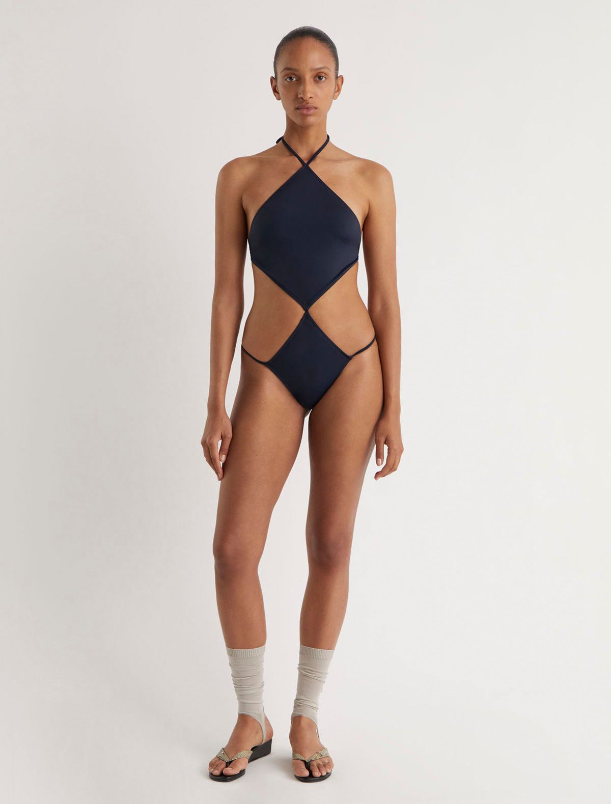 Parle diamond shaped trikini navy