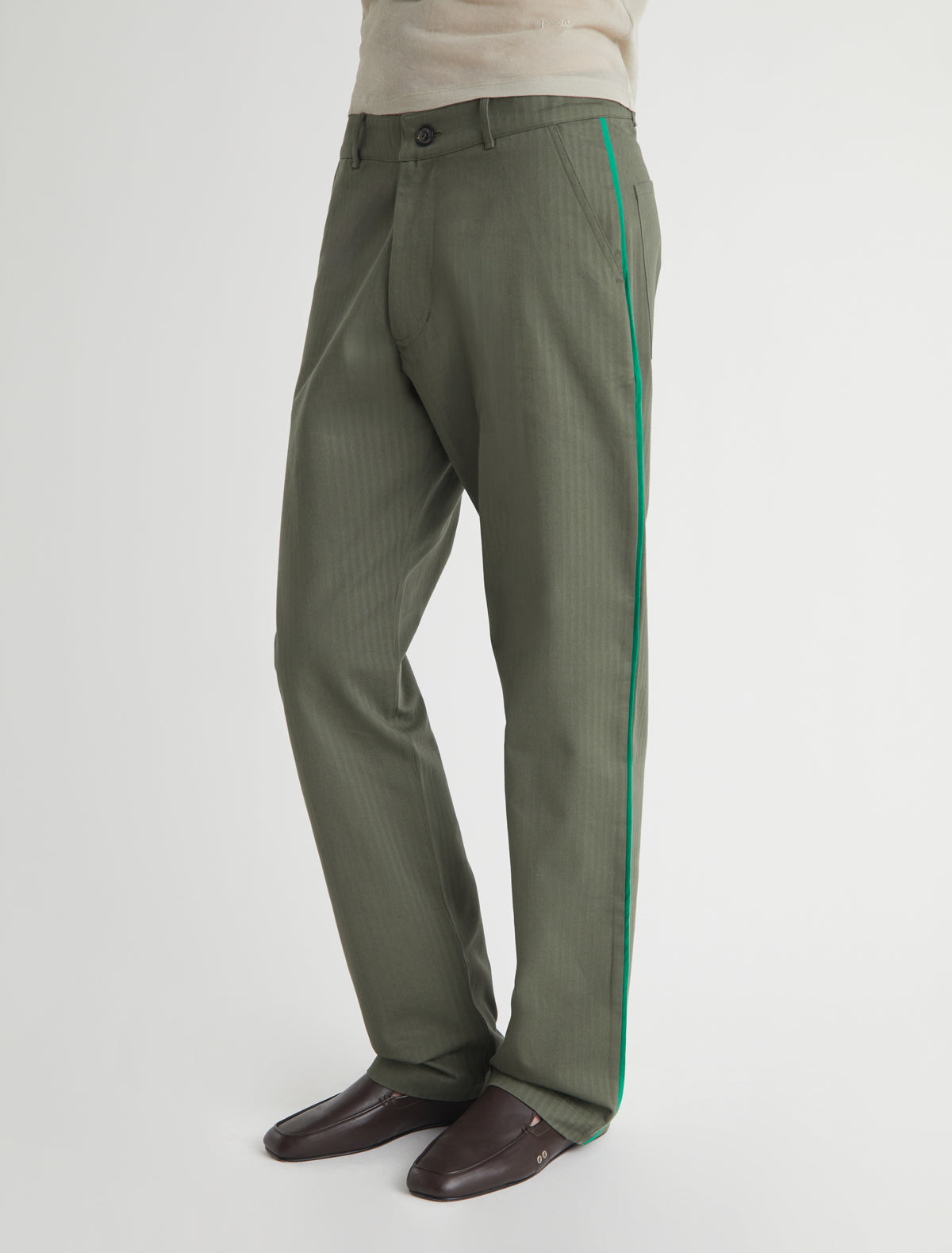 Pi twill pants contrast piping sides 2