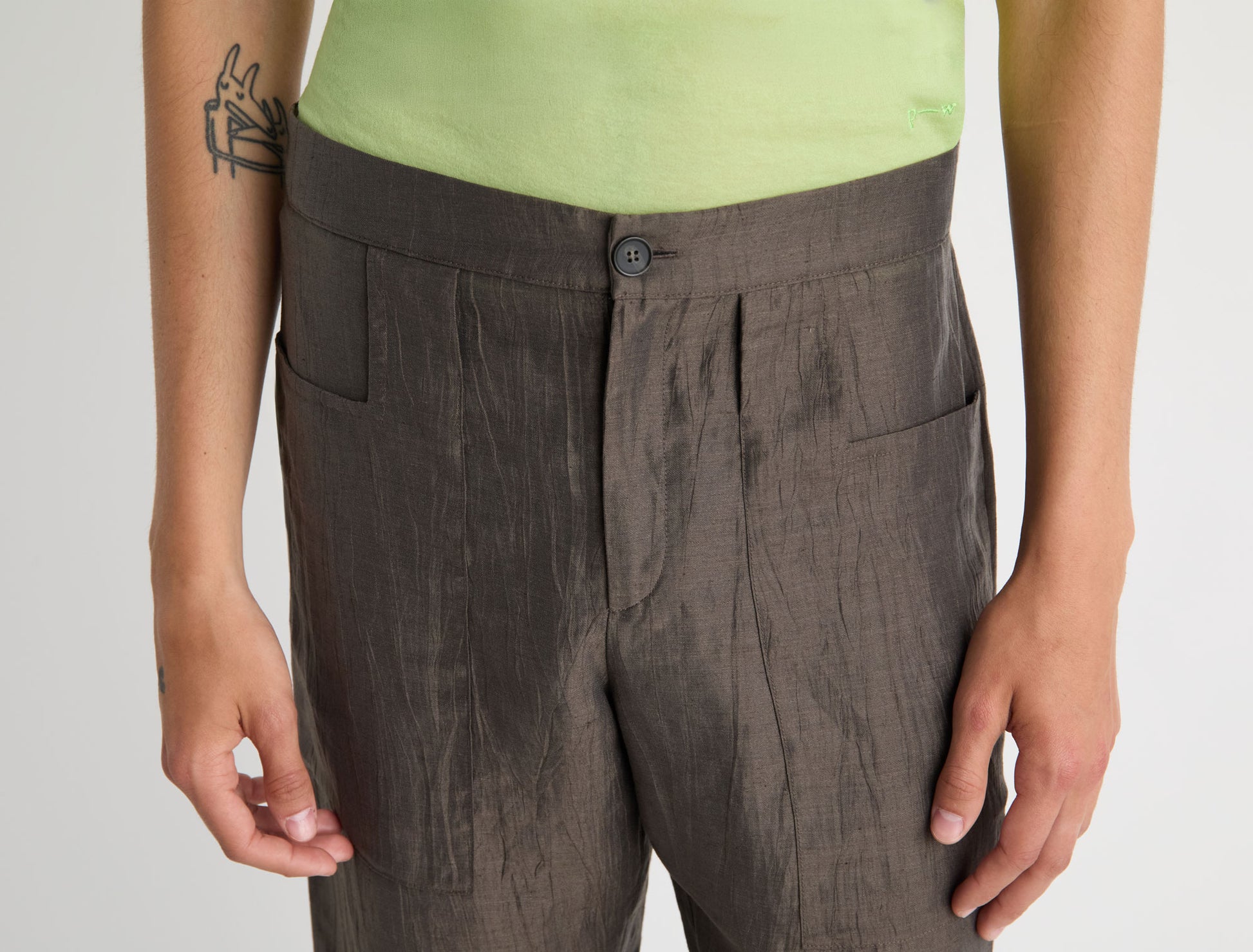 Renata trousers front pockets transition belt loops
