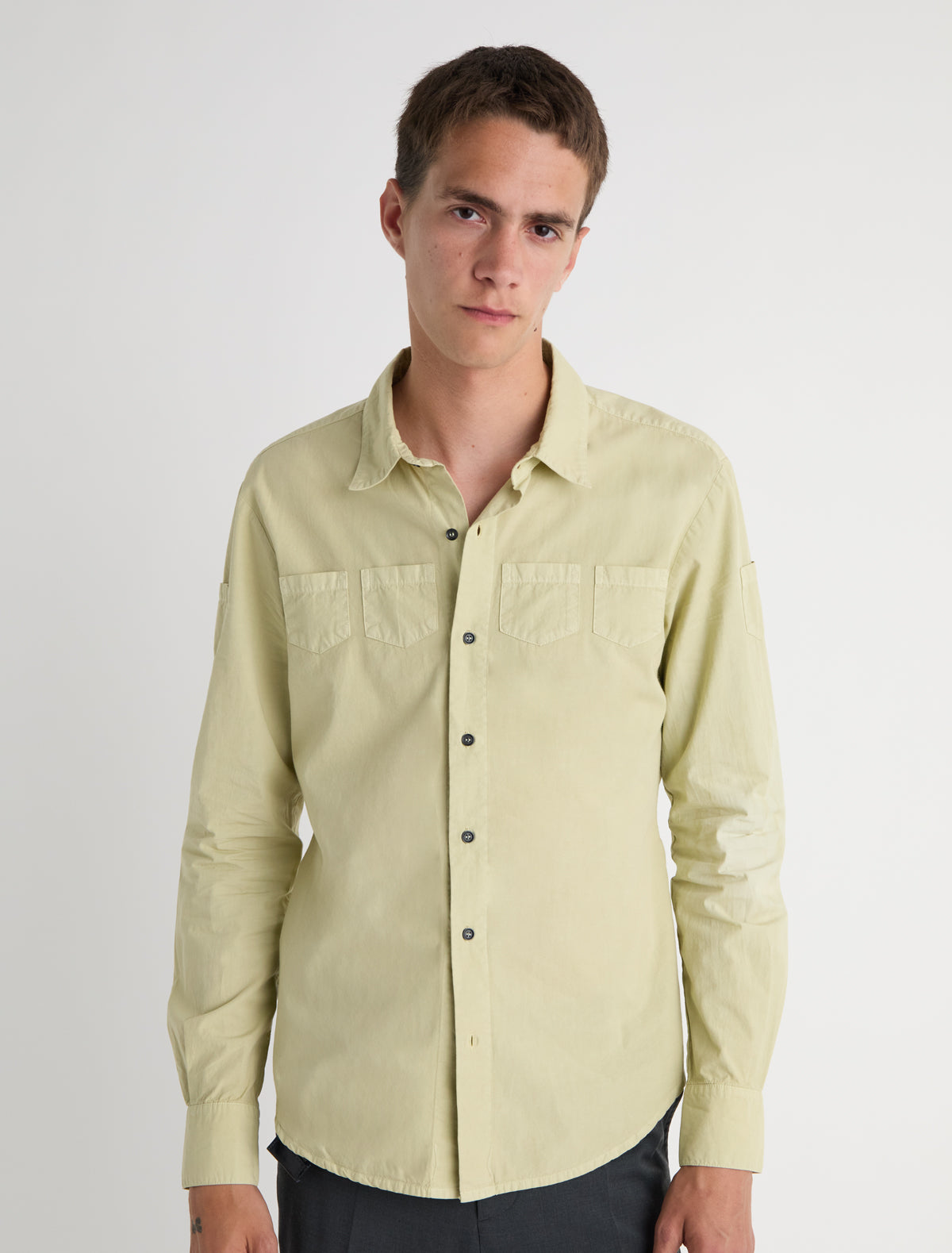 Sala cotton shirt chest pockets extending sleeves
