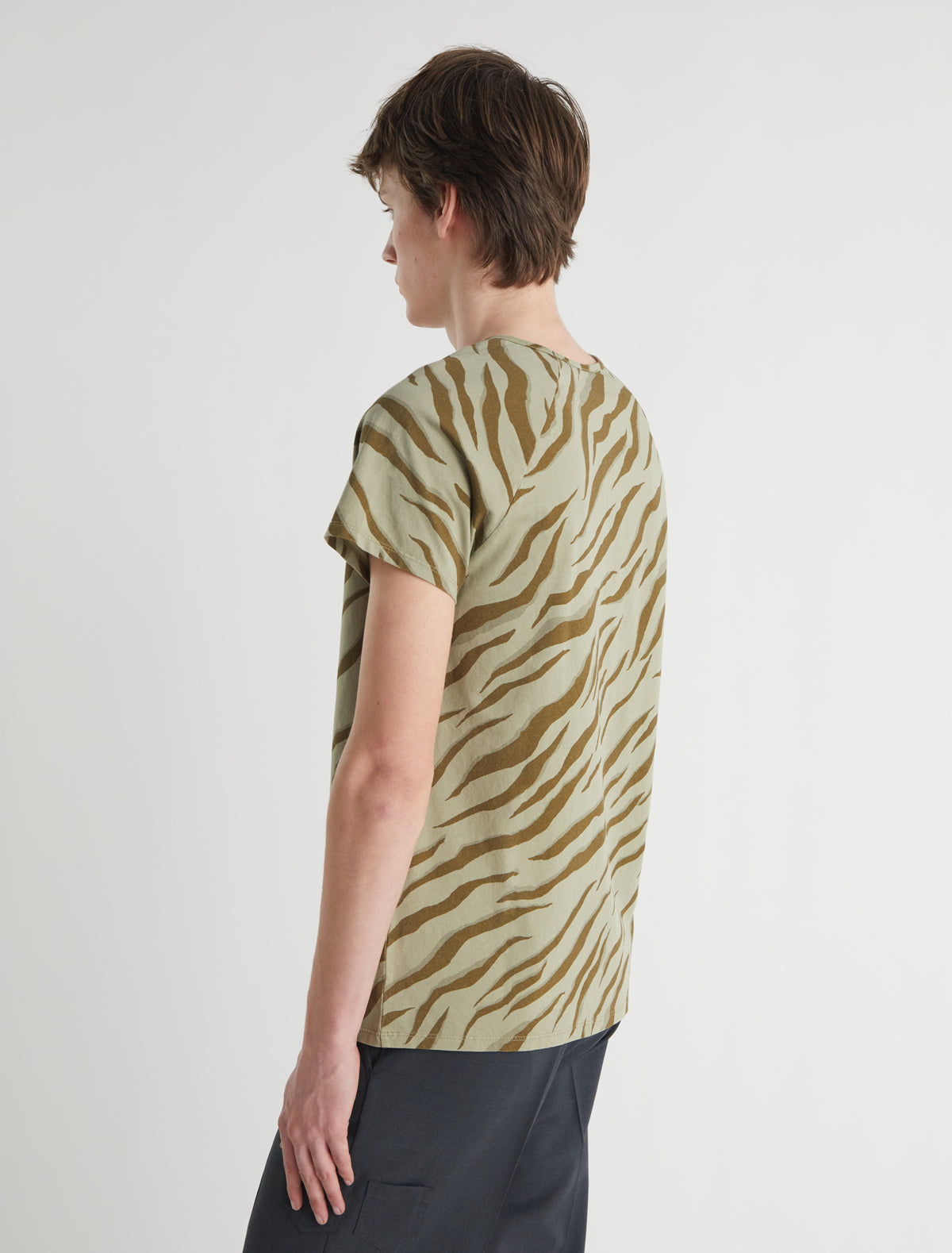 Savina b short sleeve top zebra print raglan sleeves