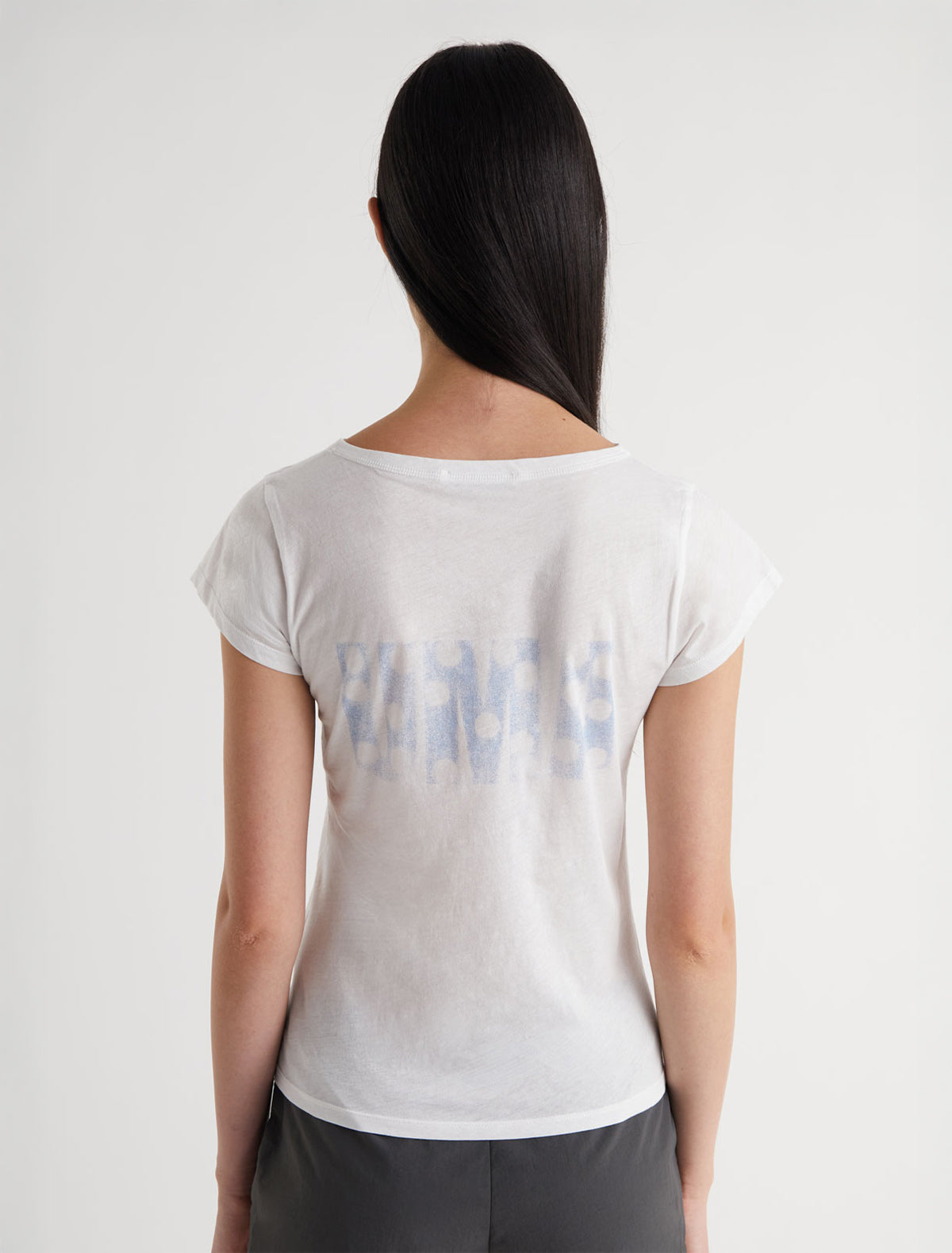 Souvenir uma dots tshirt shoe front print back text organic cotton white