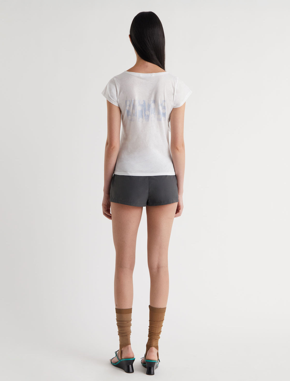 Souvenir uma dots tshirt shoe front print back text organic cotton white