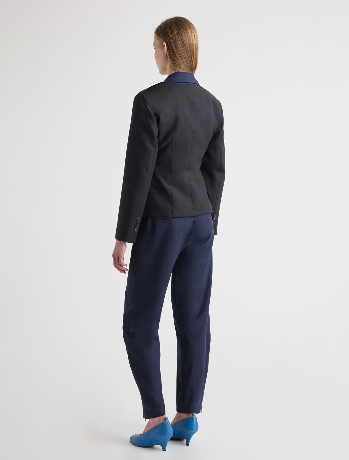 Suavin two tone blazer layered two piece effect grey