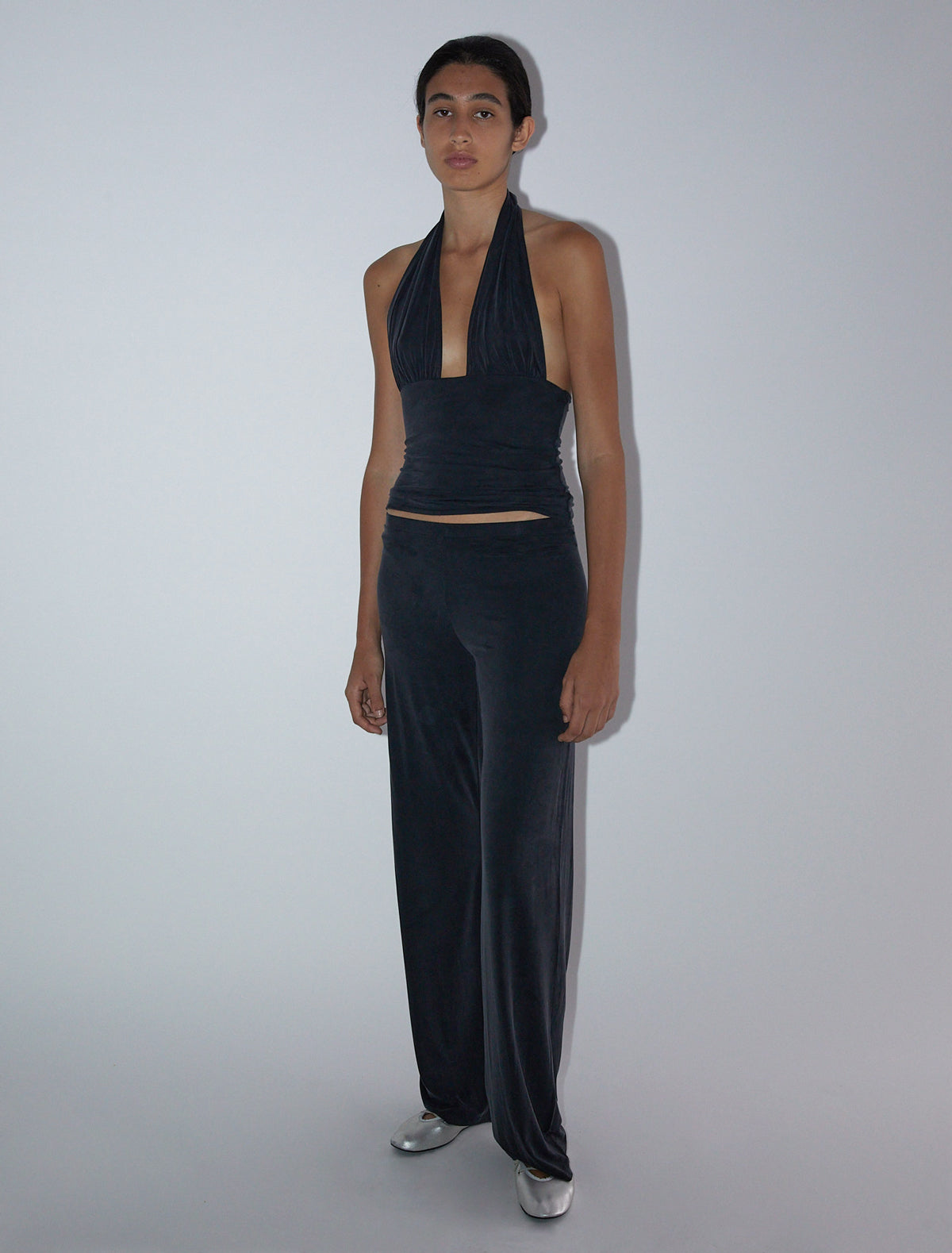 Mopit halter cupro top black