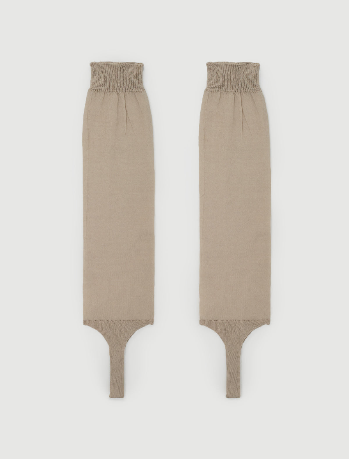 Long dina long fuseau style knitted socks beige