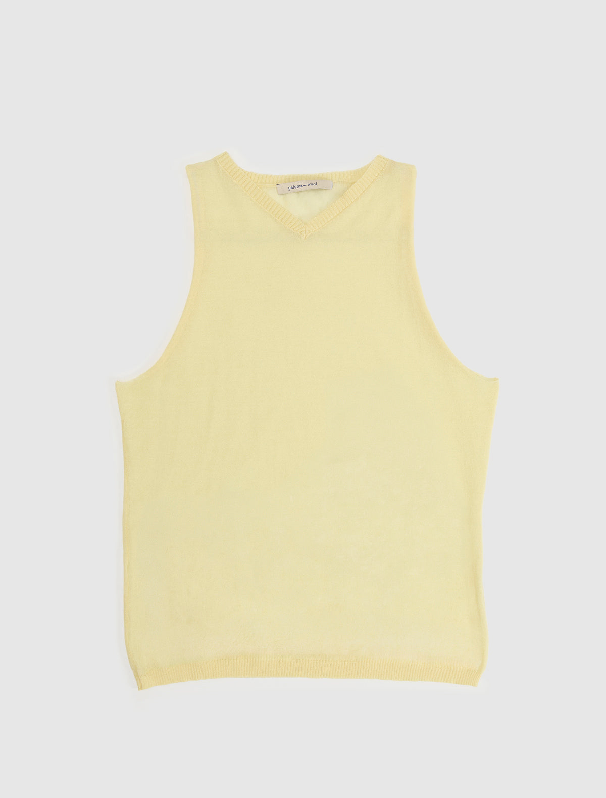 Sara ii sleeveless v neck knit top yellow