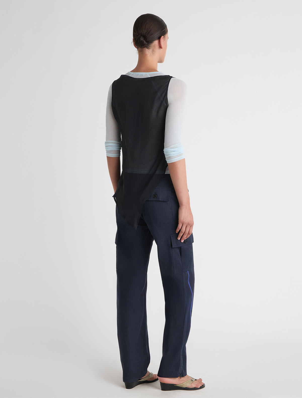 Telefoni twill pants side pockets contrast piping