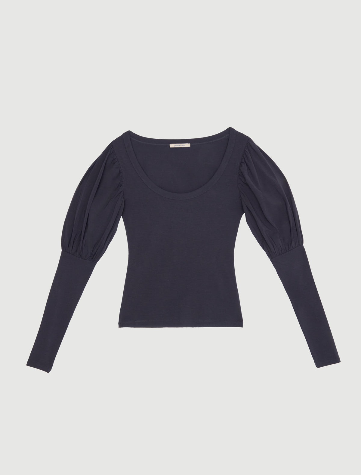 Dooda long sleeve top volume upper sleeves open neckline