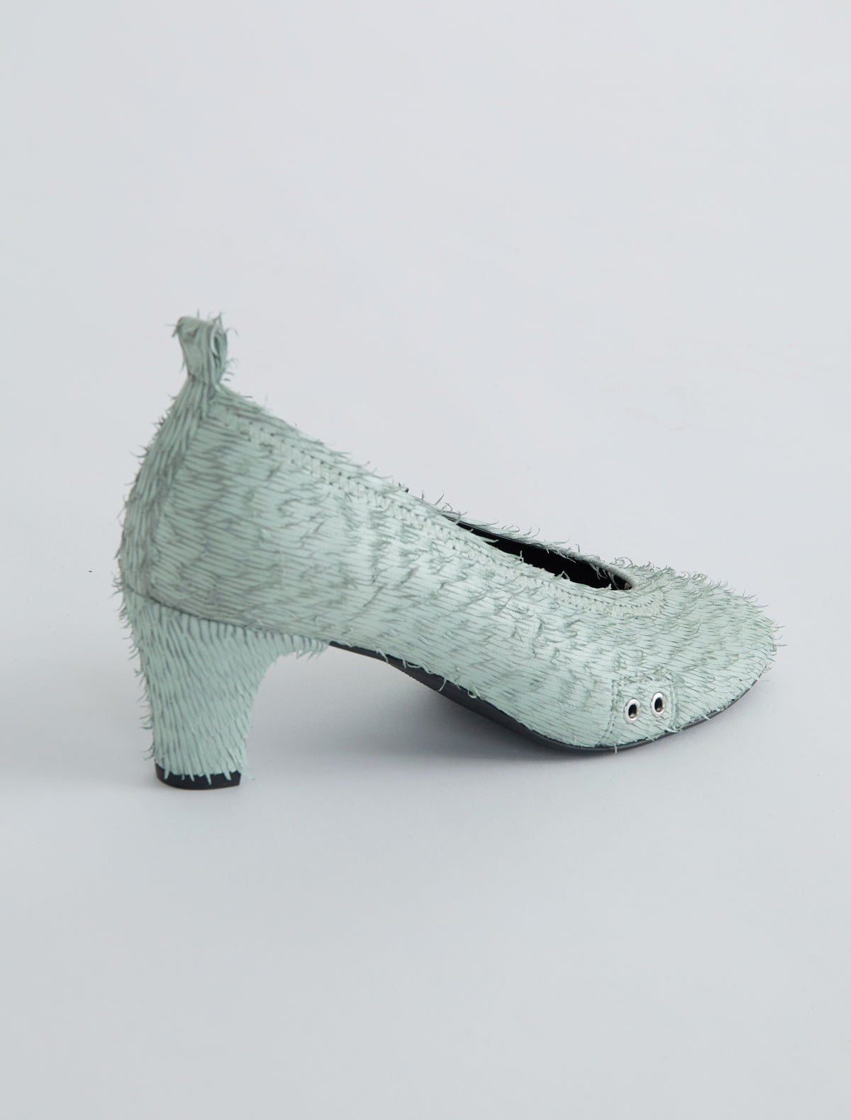 Uma ii pump metal eyelet detail fluffy texture mint