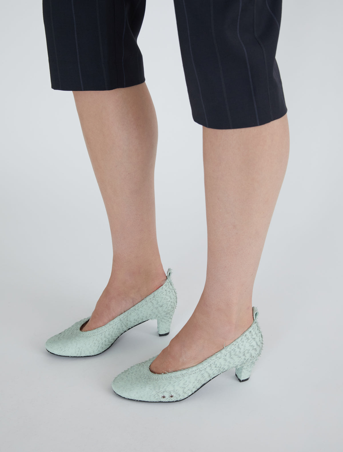 Uma ii pump metal eyelet detail fluffy texture mint