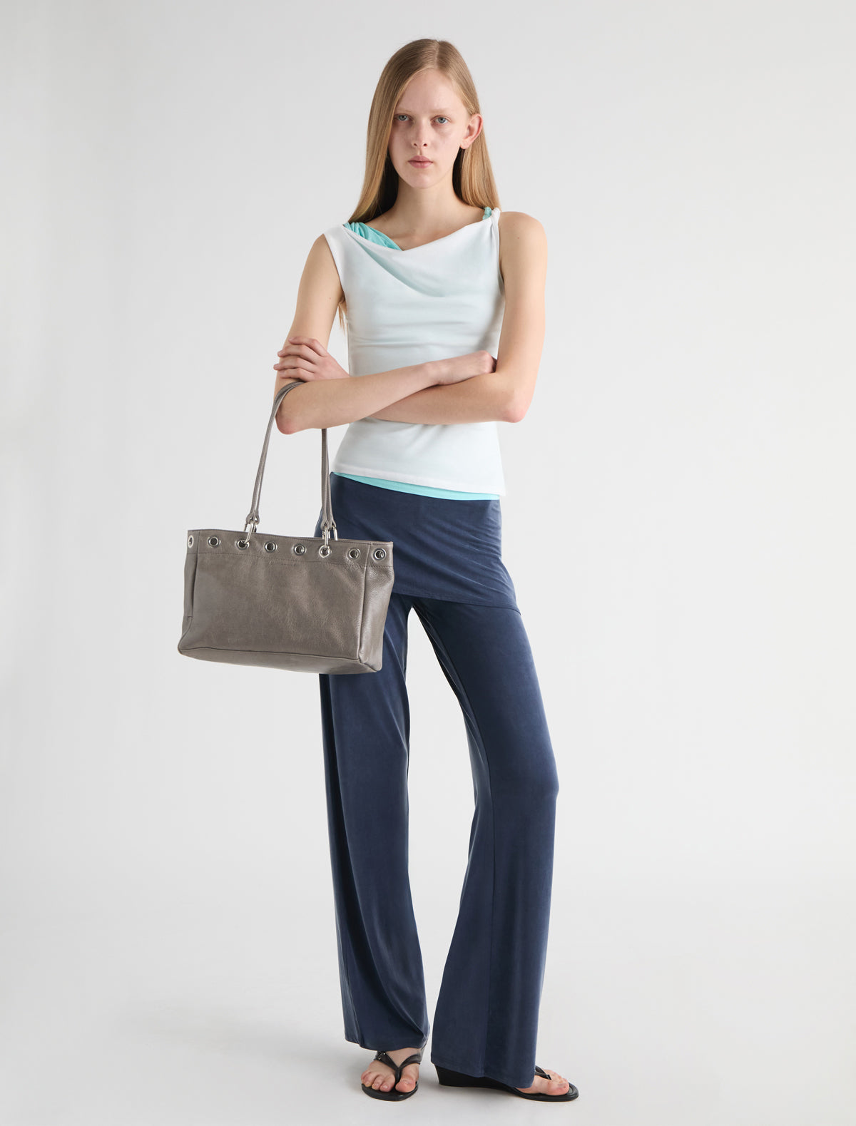 Philana shopping bag multiposition handles grey