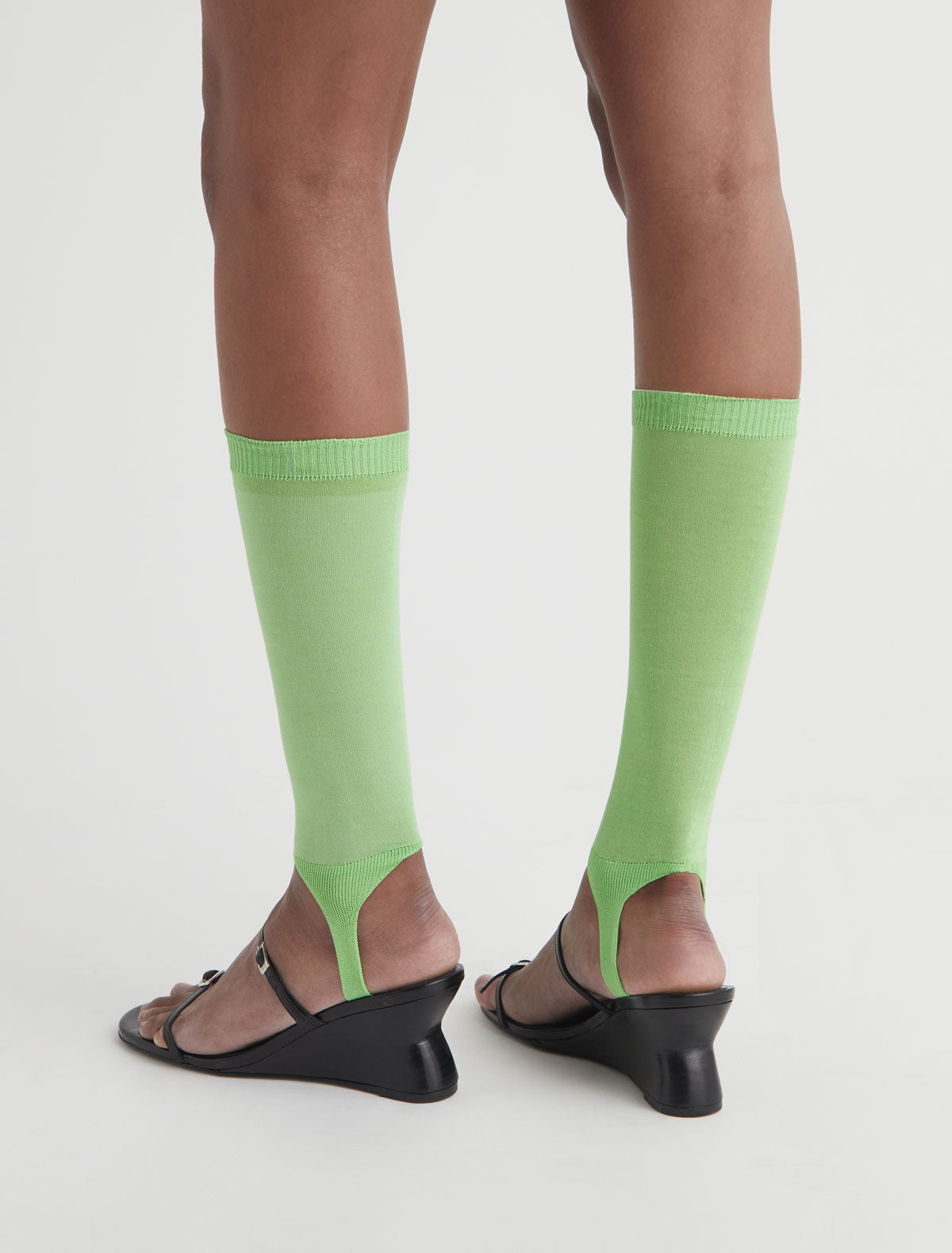 Long dina long fuseau style knitted socks green