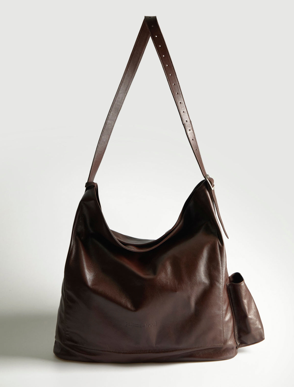 Campnou xxl leather bag pocket laptop brown