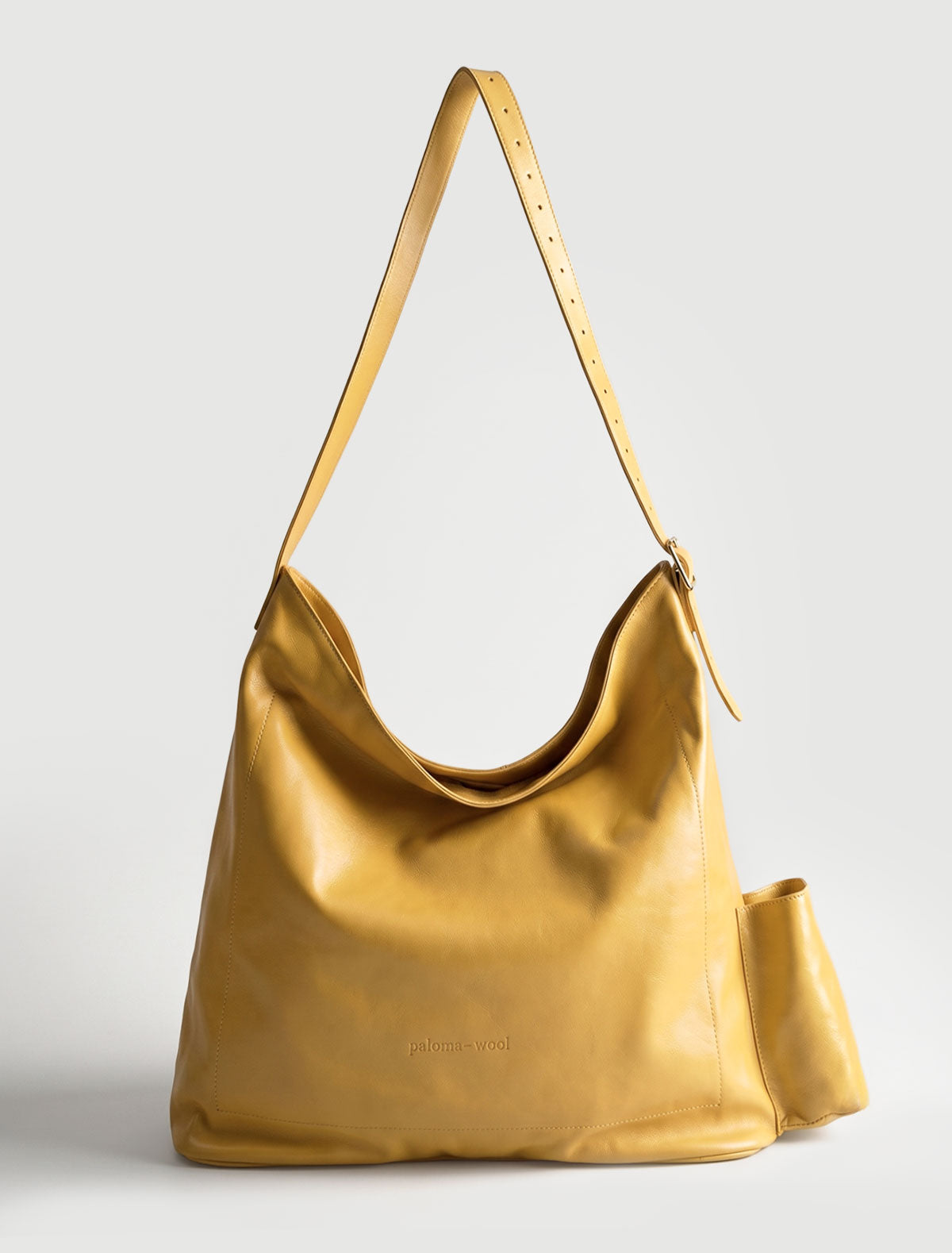 Campnou xxl leather bag pocket laptop yellow