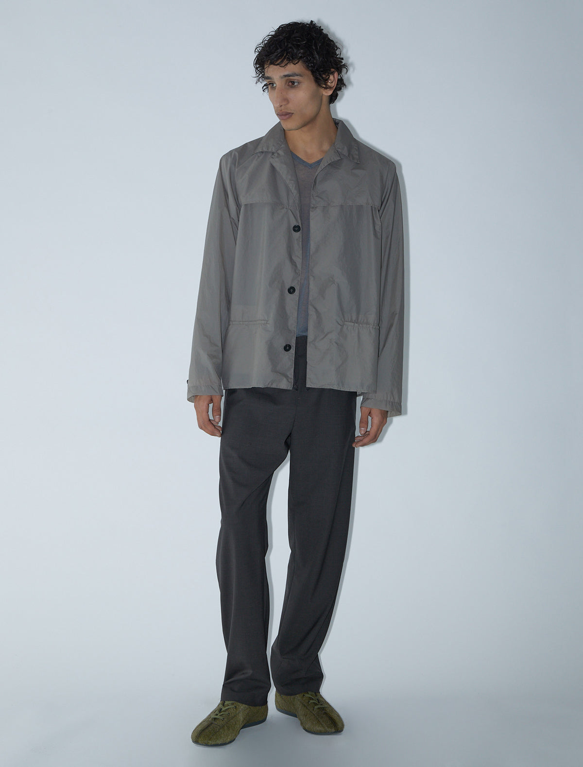 Saro men nylon blazer back pocket khaki