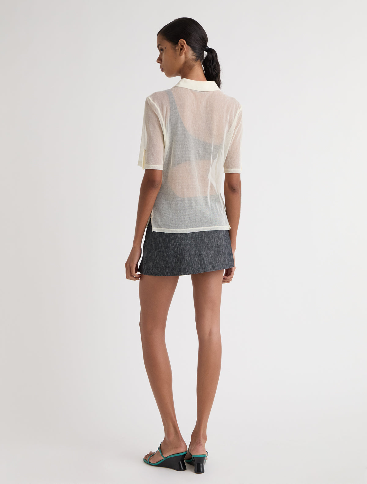 Evident shorts attached overskirt navy