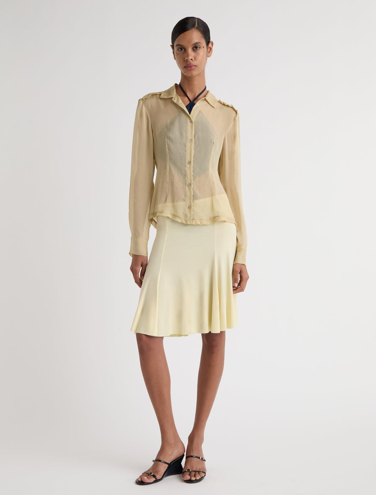 Mini vicky mini skirt cupro softyellow