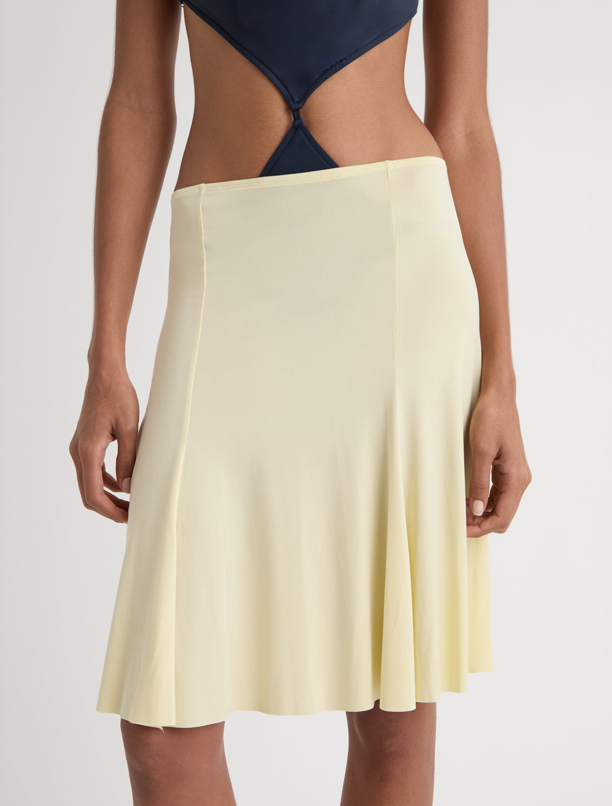 Mini vicky mini skirt cupro softyellow
