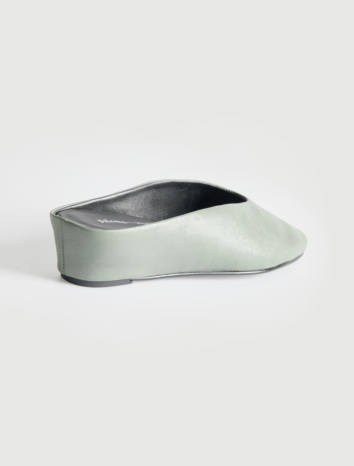 Fernanda round toe mule covered wedge lightgreen