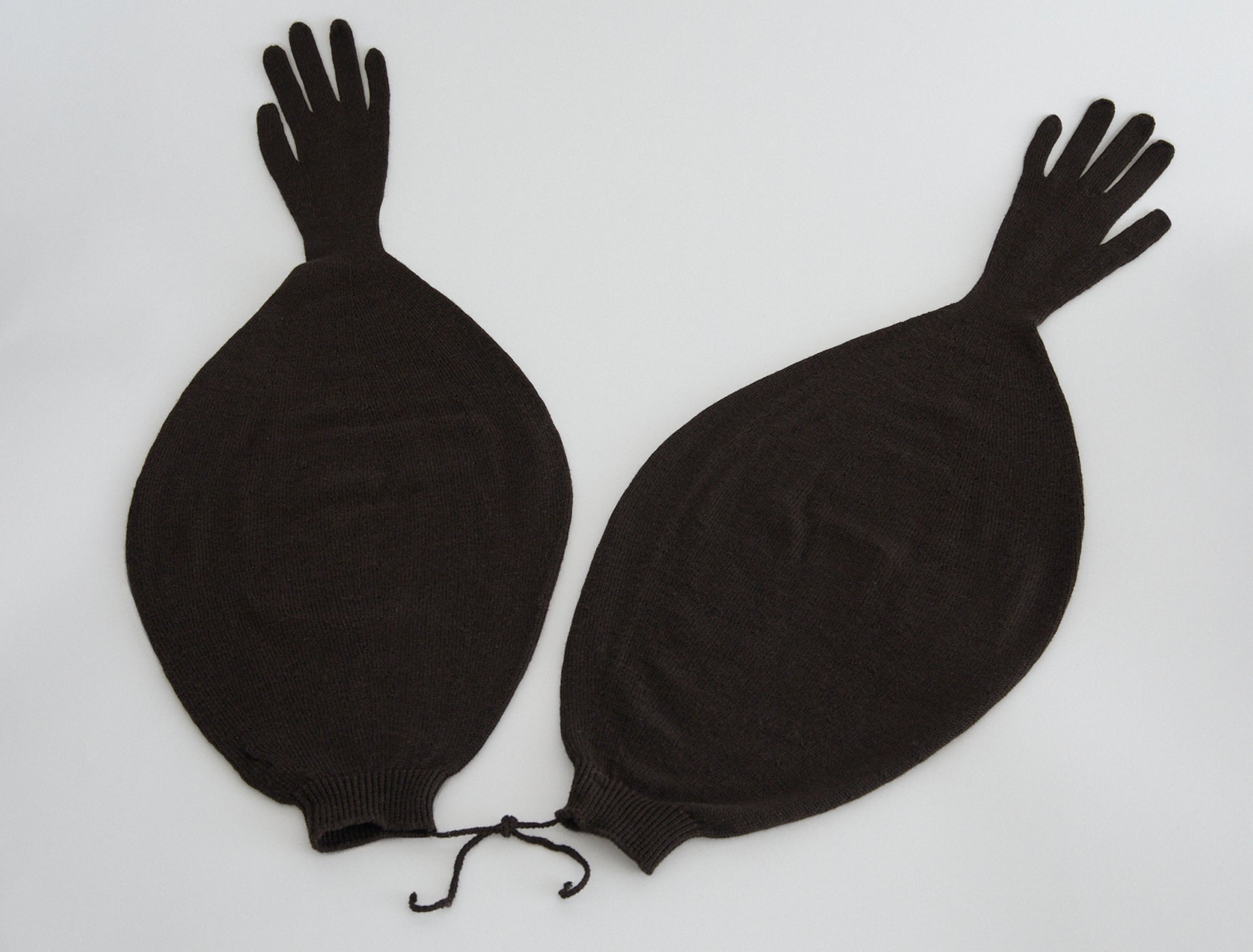 Flake puff style gloves wool brown