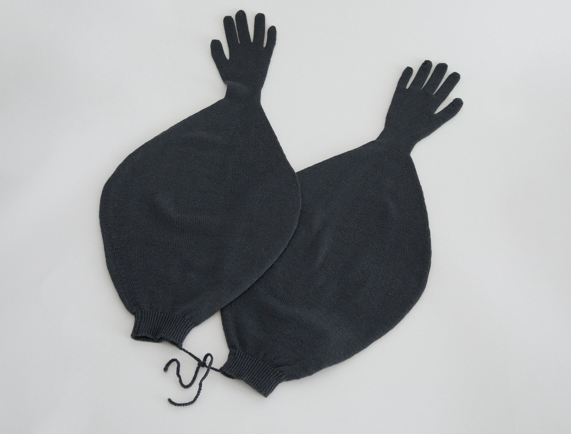 Flake puff style gloves wool grey