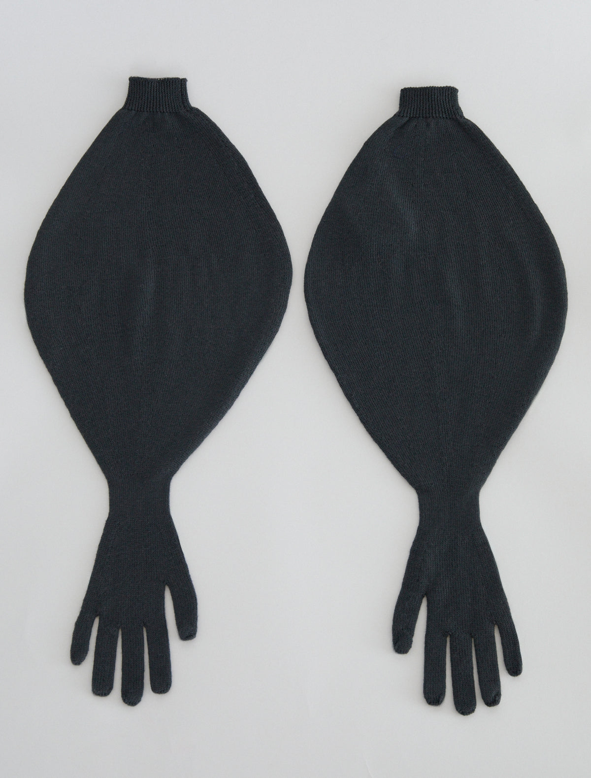 Flake puff style gloves wool grey