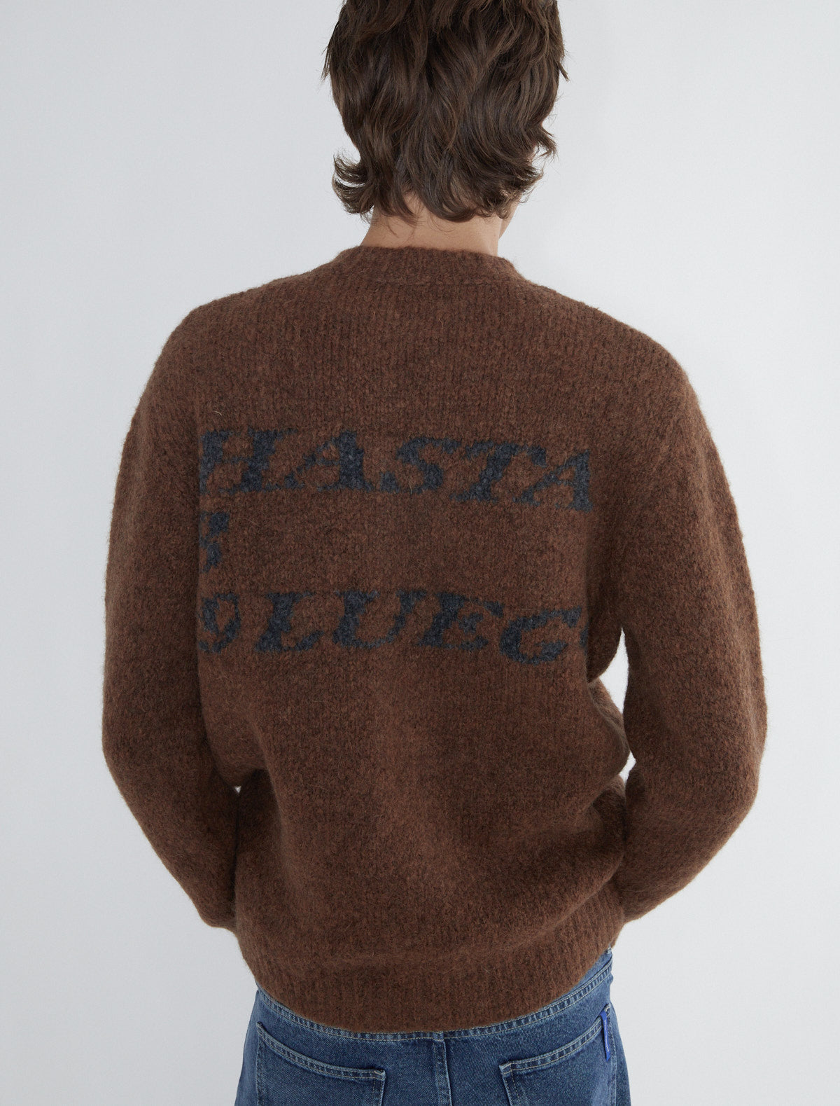 Hasta luego zip b men cardigan intarsia back