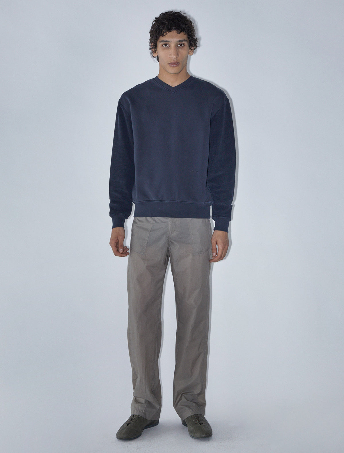 Orlando nylon trousers side patch pockets khaki