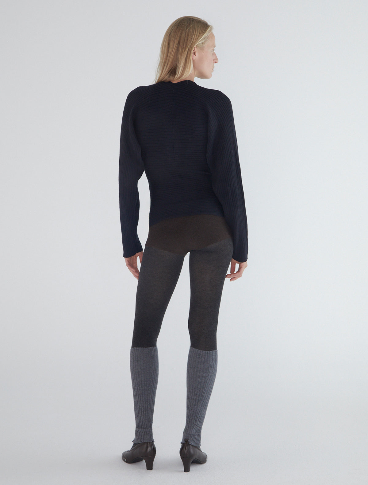 Polenta sweater crossover neckline darkgrey