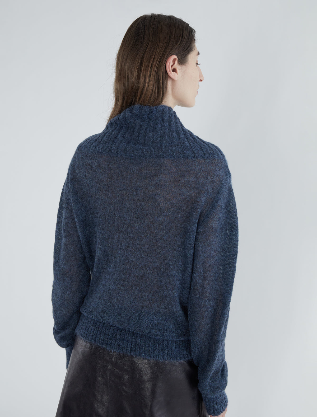 Sofre high neck ribed sweater navy