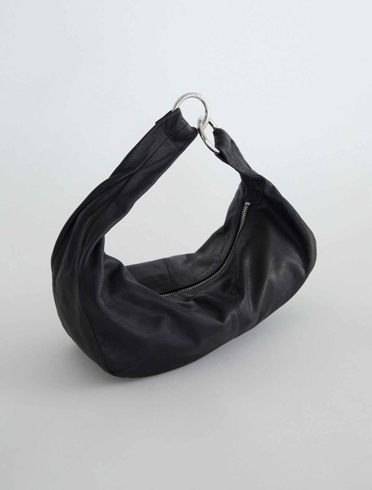 Mini dry elongated wrap around hobo style bag black