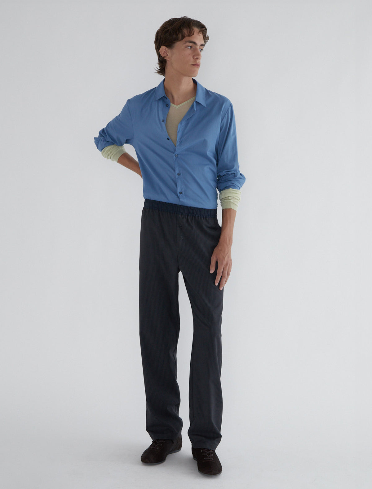 Gales suit trousers constrast waistband darkgrey